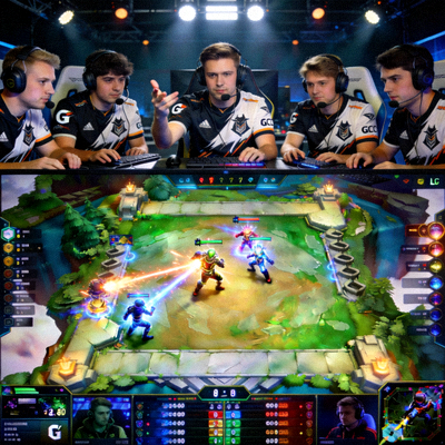 G2 Esports英雄联盟战队在欧洲LEC赛区比赛中的团队协作镜头